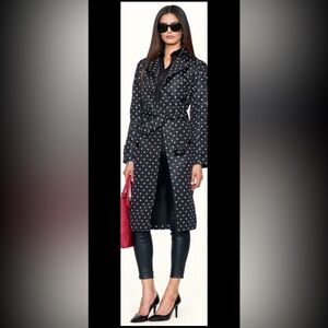 NEW DRIES VAN NOTEN VARELLA DOT SILK BLEND COAT SIZE M Black & White Designer